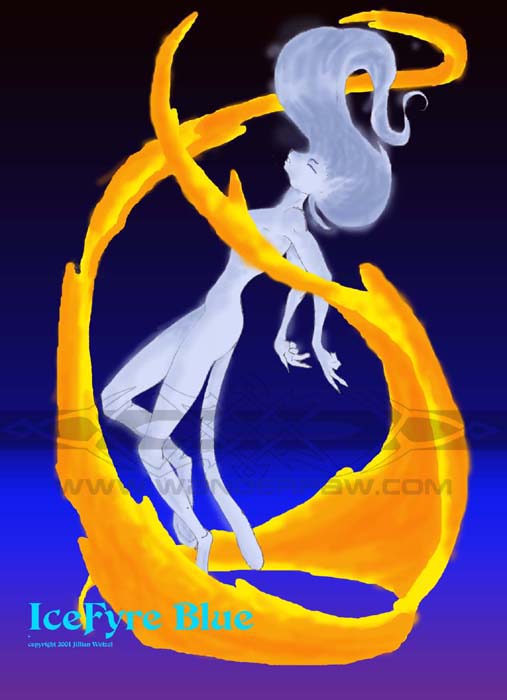 Cat Anthro surrounded by flames