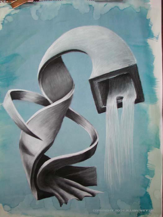 Abstract blue drawing