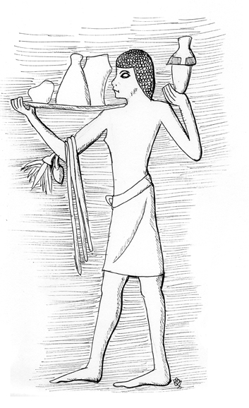 One of a procession of bearers bringing offerings to the Pheroh Ptah-Hotep